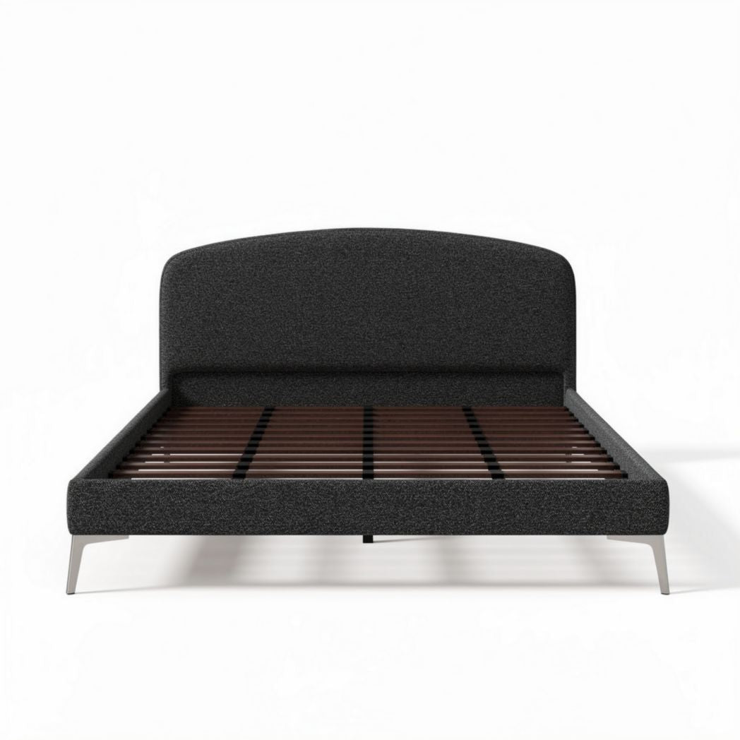 Bedframe in antraciet met houten lattenbodem 200 x 160 x 35cm