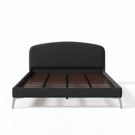 Bedframe in antraciet met houten lattenbodem 200 x 160 x 35cm